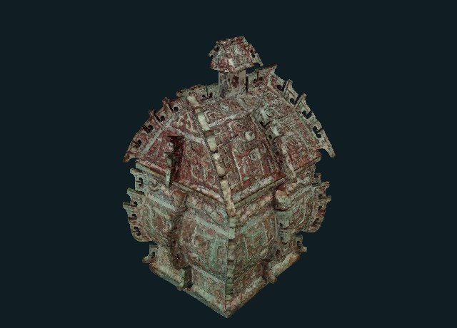 Square lidded ritual wine container (fangyi) model preview